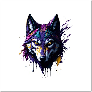 Boldly Hued Wolf Posters and Art